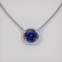 0.77 Ct. Sapphire Necklace, 14K White Gold 1
