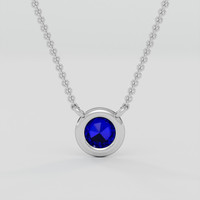 0.34 Ct. Blue Sapphire Necklace, 14K White Gold 4