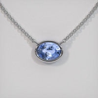 0.68 Ct. Sapphire Necklace, 14K White Gold 1