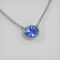 0.68 Ct. Sapphire Necklace, 14K White Gold 2