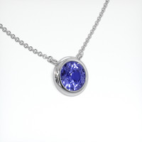 1.13 Ct. Purplish Blue Sapphire Necklace, 14K White Gold 2