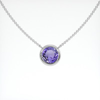1.13 Ct. Purple Sapphire Necklace, 14K White Gold 1