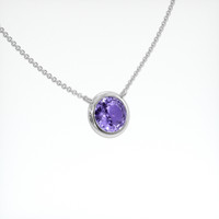 1.13 Ct. Purple Sapphire Necklace, 14K White Gold 2