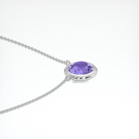 1.13 Ct. Purple Sapphire Necklace, 14K White Gold 3