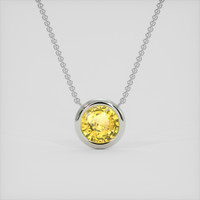 1.31 Ct. Yellow Sapphire Necklace, 14K White Gold 1