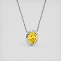 1.31 Ct. Yellow Sapphire Necklace, 14K White Gold 2