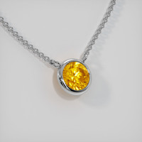 1.00 Ct. Yellowish Orange Sapphire Necklace, 14K White Gold 2