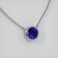 0.77 Ct. Blue Sapphire Necklace, 18K White Gold 2