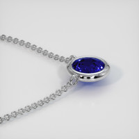 0.77 Ct. Blue Sapphire Necklace, 18K White Gold 3