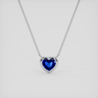 1.18 Ct. Blue Sapphire Necklace, 18K White Gold 1