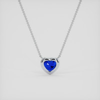 1.18 Ct. Blue Sapphire Necklace, 18K White Gold 4