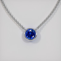 0.81 Ct. Sapphire Necklace, 18K White Gold 1