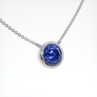 1.17 Ct. Blue Sapphire Necklace, 18K White Gold 2