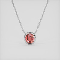 1.14 Ct. Padparadscha Sapphire Necklace, 18K White Gold 1