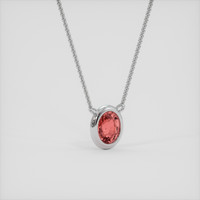 1.14 Ct. Padparadscha Sapphire Necklace, 18K White Gold 2