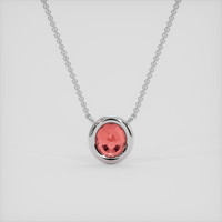 1.14 Ct. Padparadscha Sapphire Necklace, 18K White Gold 4