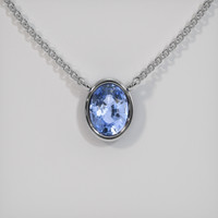 0.68 Ct. Sapphire Necklace, 18K White Gold 1