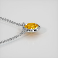 1.00 Ct. Yellowish Orange Sapphire Necklace, 18K White Gold 3