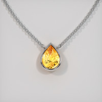 0.87 Ct. Sapphire Necklace, 18K White Gold 1