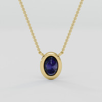 1.13 Ct. Blue Sapphire Necklace, 10K Yellow Gold 4