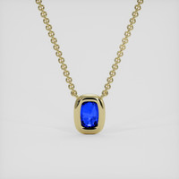 1.24 Ct. Blue Sapphire Necklace, 14K Yellow Gold 4