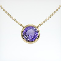 1.13 Ct. Purple Sapphire Necklace, 14K Yellow Gold 1