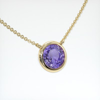 1.13 Ct. Purple Sapphire Necklace, 14K Yellow Gold 2