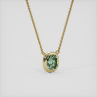 1.02 Ct. Bluish Green Sapphire Necklace, 14K Yellow Gold 2