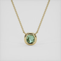 1.02 Ct. Bluish Green Sapphire Necklace, 14K Yellow Gold 4