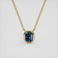 1.28 Ct. Blue Sapphire Necklace, 14K Yellow Gold 1