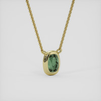 0.66 Ct. Green Sapphire Necklace, 14K Yellow Gold 2