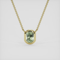 0.90 Ct. Green Sapphire Necklace, 14K Yellow Gold 1