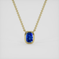 1.24 Ct. Blue Sapphire Necklace, 18K Yellow Gold 1
