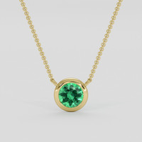 0.53 Ct. Emerald Necklace, 18K Yellow Gold 1