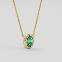 0.53 Ct. Emerald Necklace, 18K Yellow Gold 2
