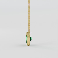 0.53 Ct. Emerald Necklace, 18K Yellow Gold 3