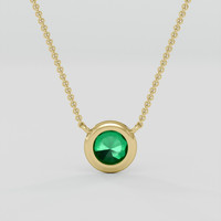 0.53 Ct. Emerald Necklace, 18K Yellow Gold 4