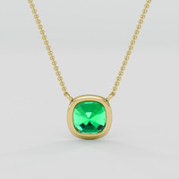 1.46 Ct. Emerald Necklace, 18K Yellow Gold 4