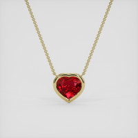 1.51 Ct. Ruby Necklace, 18K Yellow Gold 1