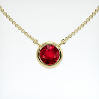 0.74 Ct. Ruby Necklace, 18K Yellow Gold 1