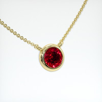 0.74 Ct. Ruby Necklace, 18K Yellow Gold 2
