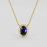 1.13 Ct. Blue Sapphire Necklace, 18K Yellow Gold 1