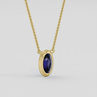 1.13 Ct. Blue Sapphire Necklace, 18K Yellow Gold 2