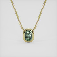 0.66 Ct. Green Sapphire Necklace, 18K Yellow Gold 1