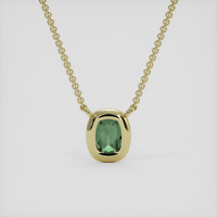 0.66 Ct. Green Sapphire Necklace, 18K Yellow Gold 4