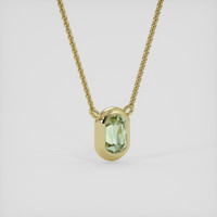 0.90 Ct. Green Sapphire Necklace, 18K Yellow Gold 2