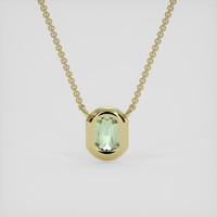 0.90 Ct. Green Sapphire Necklace, 18K Yellow Gold 4