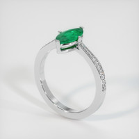 0.92 Ct. Emerald Ring, Platinum 950 2