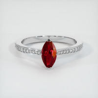 0.76 Ct. Ruby Ring, Platinum 950 1