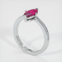 0.65 Ct. Ruby Ring, Platinum 950 2